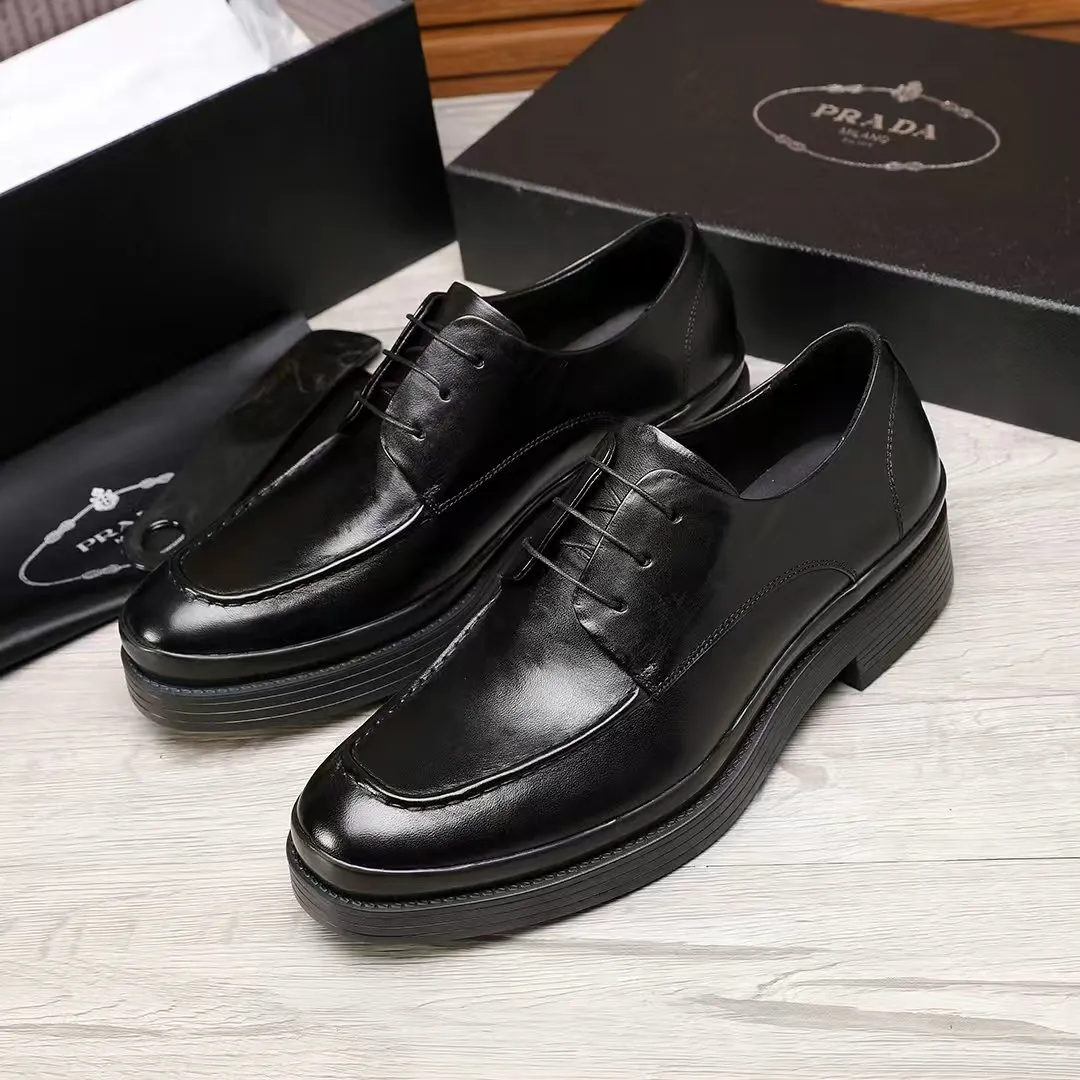 Men's shoes 💰540 💰💰🎩🎩【Prada】Counter 1:1⬆️original reproduction, absolute quality🆗original outsole, high-quality imported rubber, wear-resistant and non-slip, never degummed, upper material: imported first-layer cowhide➕anti-slip foam outsole, official website material, inner material: water-dyed 🐂leather lining, optional! Code number 38-45
